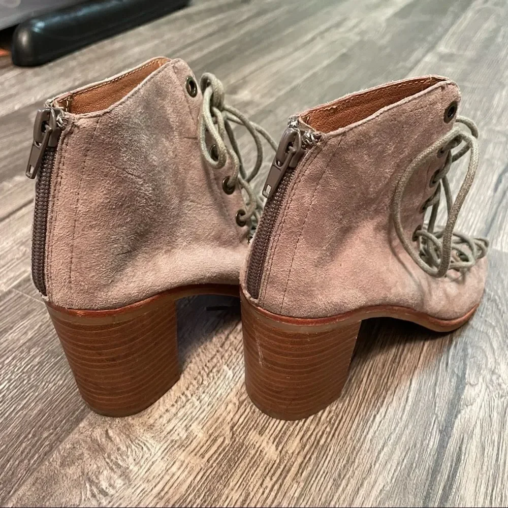 Revolve Jeffrey Campbell Cors Lace Up Booties Beige Suede
